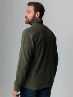 Piazza Italia Felpa cardigan in pile regular fit a collo alto - militare Verde Flash Sale