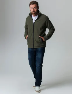 Piazza Italia Felpa cardigan in pile regular fit a collo alto - militare Verde Flash Sale