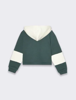 Piazza Italia Felpa con bottoncini a pressione e cappuccio - Verde Discount