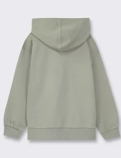 Piazza Italia Felpa con cappuccio e ricamo frontale, vestibiità over, fondo corpo e maniche con rib - Sabbia Beige New