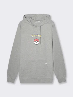 Piazza Italia Felpa con cappuccio e stampa LICENSE - mel. Grigio Clearance