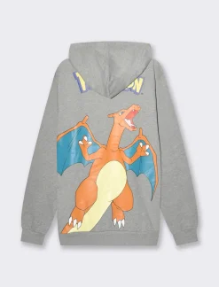 Piazza Italia Felpa con cappuccio e stampa LICENSE - mel. Grigio Clearance