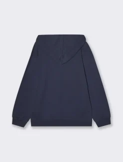 Piazza Italia Felpa con cappuccio e stampa frontale - Blu Shop