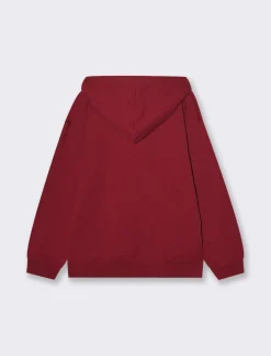 Piazza Italia Felpa con cappuccio e stampa frontale - Bordeaux Rosso Shop