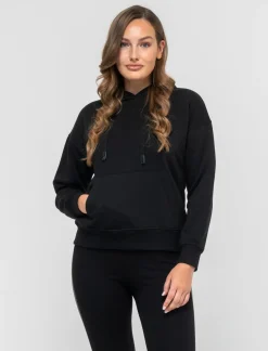 Piazza Italia Felpa con cappuccio e tasca a marsupio con cordino - Nero Best