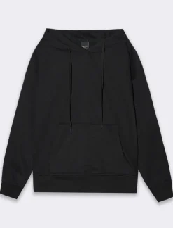 Piazza Italia Felpa con cappuccio e tasca a marsupio con cordino - Nero Best