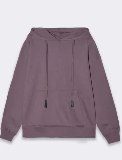 Piazza Italia Felpa con cappuccio e tasca a marsupio con cordino - malva Viola Flash Sale