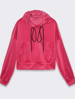 Piazza Italia Felpa con cappuccio e tasca a marsupio sul davanti - Fuxia Hot