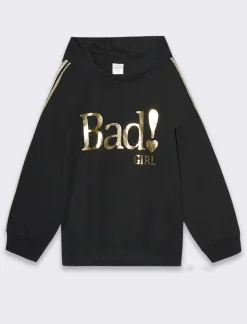 Piazza Italia Felpa con cappuccio in cotone elastico - Nero Best