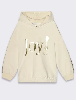 Piazza Italia Felpa con cappuccio in cotone elastico - Beige Best