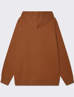 Piazza Italia Felpa con cappuccio in misto cotone garzato regular fit - tabacco Marrone Best