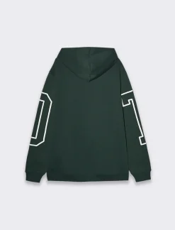 Piazza Italia Felpa con cappuccio in misto cotone garzato regular fit - scuro Verde New