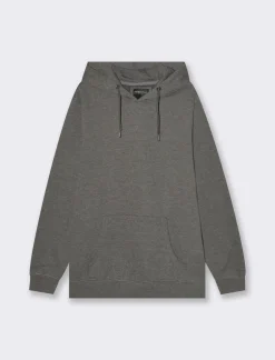 Piazza Italia Felpa con cappuccio in misto cotone garzato melange - Nero Cheap