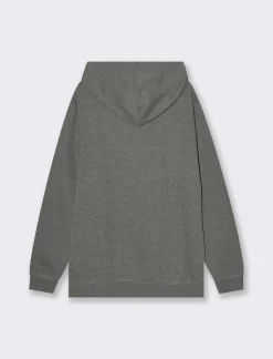 Piazza Italia Felpa con cappuccio in misto cotone garzato melange - Nero Cheap