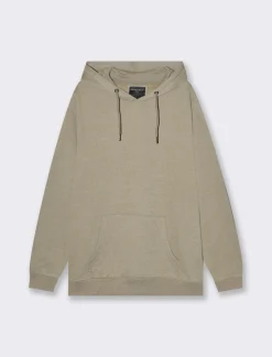 Piazza Italia Felpa con cappuccio in misto cotone garzato melange - kaki Verde Best