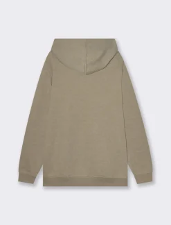 Piazza Italia Felpa con cappuccio in misto cotone garzato melange - kaki Verde Best