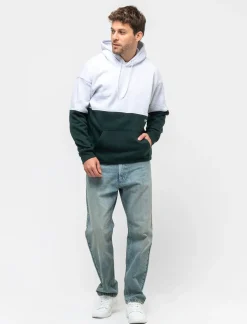 Piazza Italia Felpa con cappuccio in misto cotone garzato regular fit - Verde Discount