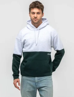 Piazza Italia Felpa con cappuccio in misto cotone garzato regular fit - Verde Discount