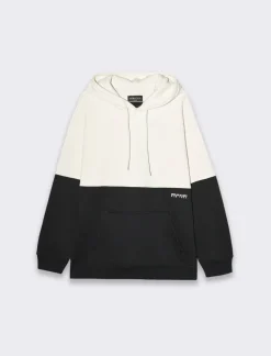 Piazza Italia Felpa con cappuccio in misto cotone garzato regular fit - Nero Shop