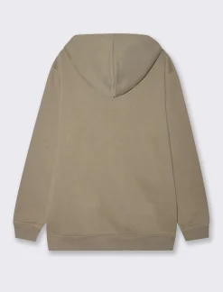 Piazza Italia Felpa con cappuccio in misto cotone garzato regular fit - kaki Verde Cheap