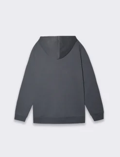 Piazza Italia Felpa con cappuccio in misto cotone garzato regular fit e tasca anteriore a marsupio - Avion Blu Cheap