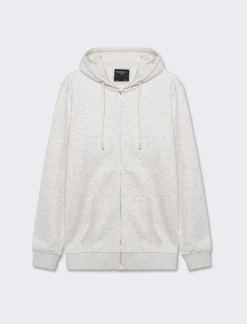 Piazza Italia Felpa con cappuccio in misto cotone garzato regular fit e tasca anteriore a marsupio - mel. Grigio Cheap