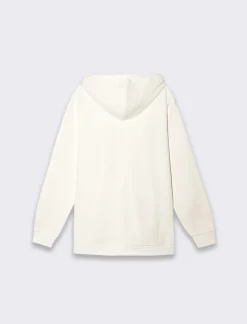 Piazza Italia Felpa con cappuccio in misto cotone garzato regular fit e tasca anteriore a marsupio - latte Bianco Cheap