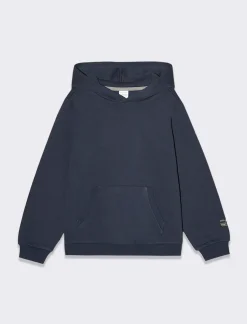 Piazza Italia Felpa con cappuccio tinta unita - Blu Online