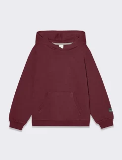 Piazza Italia Felpa con cappuccio tinta unita - Bordeaux Rosso Fashion