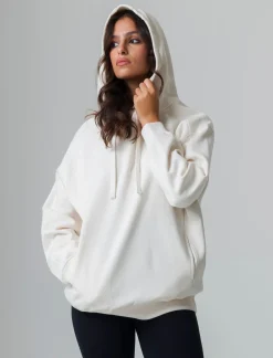 Piazza Italia Felpa con cappuccio vestibilità oversize e tasche a taglio - Avorio Beige Best Sale