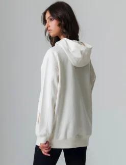 Piazza Italia Felpa con cappuccio vestibilità oversize e tasche a taglio - Avorio Beige Best Sale
