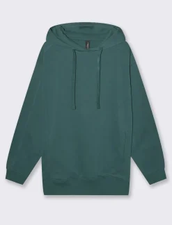 Piazza Italia Felpa con cappuccio vestibilità oversize e tasche a taglio - scuro Verde Cheap