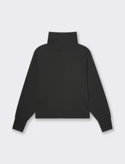 Piazza Italia Felpa con collo alto basica manica lunga raglan e spalla scesa - Nero Discount