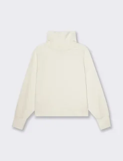 Piazza Italia Felpa con collo alto basica manica lunga raglan e spalla scesa - Avorio Beige Store