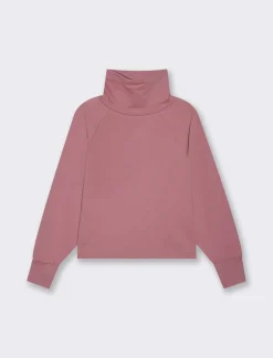 Piazza Italia Felpa con collo alto basica manica lunga raglan e spalla scesa - Rosa Best Sale