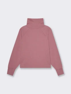 Piazza Italia Felpa con collo alto basica manica lunga raglan e spalla scesa - Rosa Best Sale