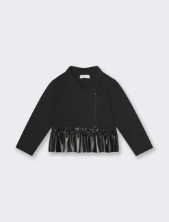 Piazza Italia Felpa con inserto semilpelle - Nero Shop