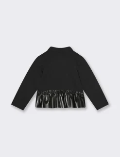 Piazza Italia Felpa con inserto semilpelle - Nero Shop