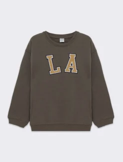 Piazza Italia Felpa con patch da bambino - Marrone New