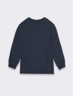 Piazza Italia Felpa con ricamo con inserti in jersey - Blu Flash Sale