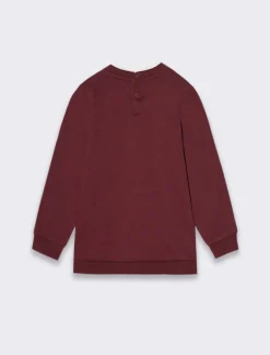 Piazza Italia Felpa con ricamo con inserti in jersey - Bordeaux Rosso Store