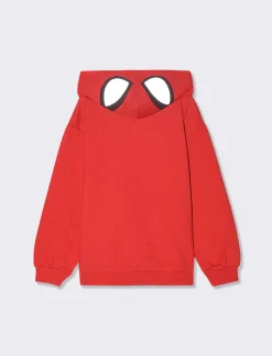 Piazza Italia Felpa con stampa marvel e dettagli catarifrangenti sul cappuccio - Rosso Cheap