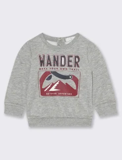 Piazza Italia Felpa con stampa frontale regular fit  - Grigio mel. Fashion