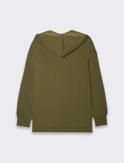 Piazza Italia Felpa con zip e cappuccio con coulisse tasca marsupio - Verde Shop
