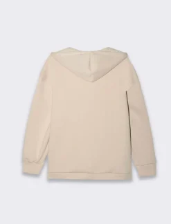 Piazza Italia Felpa con zip e cappuccio con coulisse tasca marsupio - Beige Store