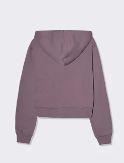 Piazza Italia Felpa crop con cappuccio e chiusura a cerniera - malva Viola Discount