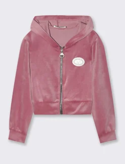 Piazza Italia Felpa cropped in tessuto effetto ciniglia - Rosa Discount