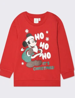 Piazza Italia Felpa Disney di Natale in tessuto caldo - Rosso Fashion