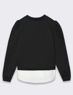 Piazza Italia Felpa elegante con stampa a fiocco - Nero Clearance