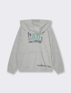 Piazza Italia Felpa garzata con cappuccio - mel. Grigio Hot